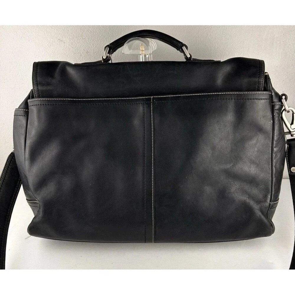Vintage Coach Briefcase Messenger Black Bag 5A06 Black Y2k